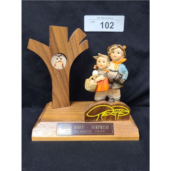 VINTAGE "HOOT HOOT SURPRISE" EXCLUSIVE MEMBER HUMMEL APPROX 5.5" X 6"