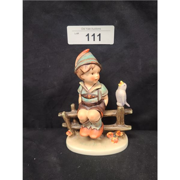 VINTAGE BOY ON A FENCE HUMMEL APPROX 5.5"