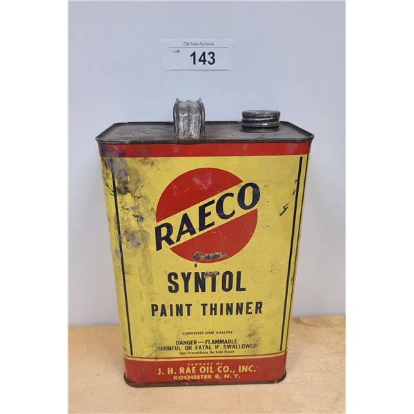 VINTAGE RAECO PAINT THINNER GALLON CAN