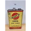 Image 1 : VINTAGE RAECO PAINT THINNER GALLON CAN