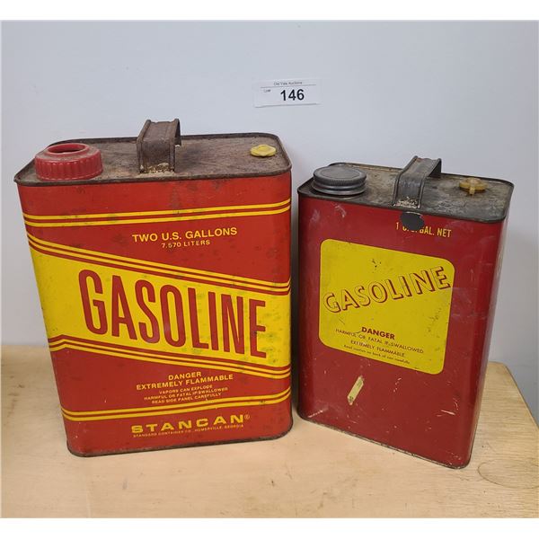 TWO VINTAGE GASOLINE GALLON CANS