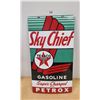 Image 1 : 1959 TEXACO SKYCHIEF PORCELAIN PUMP PLATE SIGN