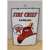 Image 1 : TEXACO FIRE CHIEF GASOLINE PORCELAIN PUMP PLATE SIGN