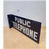 Image 2 : EARLY PORCELAIN PUBLIC TELEPHONE FLANGE SIGN