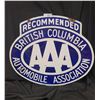 Image 1 : EARLY DOUBLE SIDED PORCELAIN BRITISH COLUMBIA AUTOMOBILE ASSOCIATION SIGN