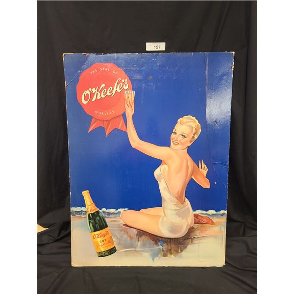 1939 O'KEEFE'S GINGERALE CARDBOARD SIGN