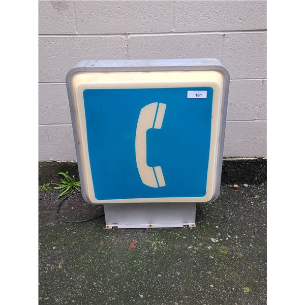 VINTAGE DOUBLE SIDED BC TEL LIGHT UP SIGN