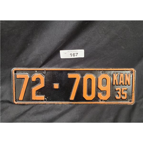 1935 KANSAS LICENSE PLATE