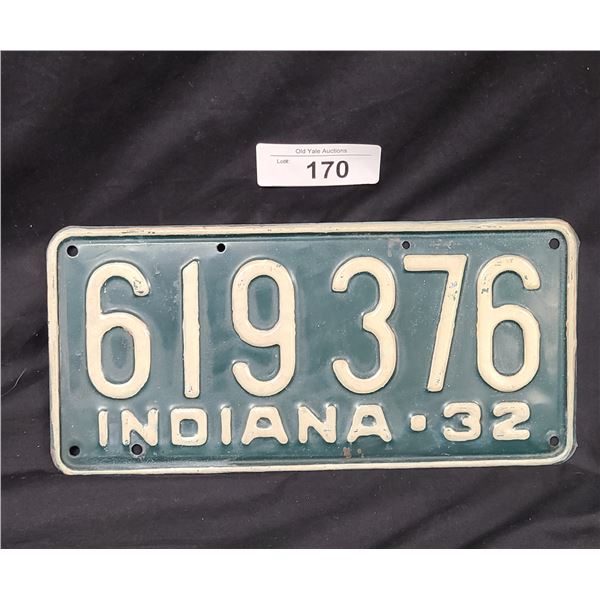 1932 INDIANA LICENSE PLATE