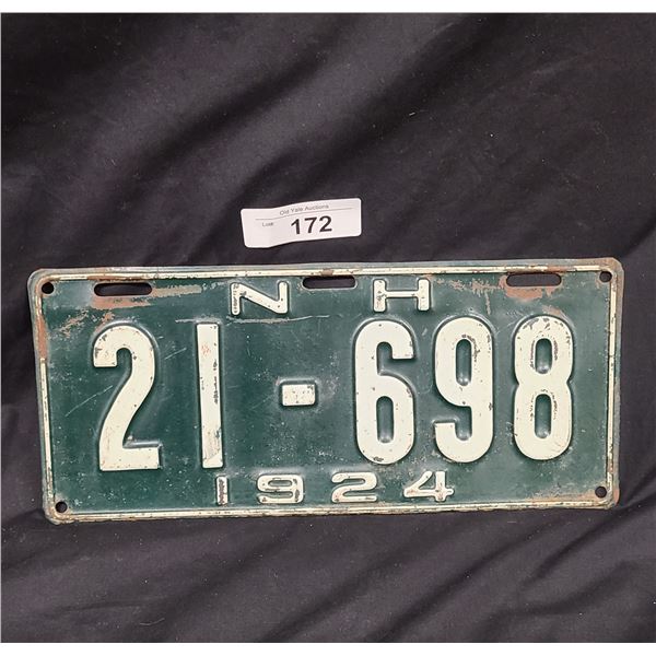 1924 NEW HAMPSHIRE LICENSE PLATE