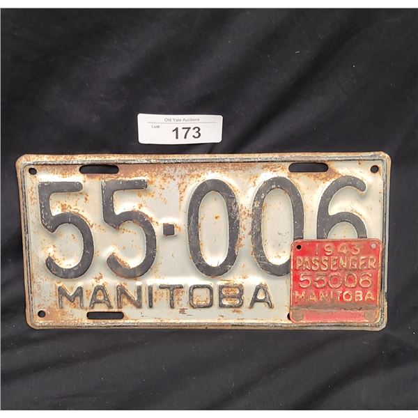 1942/43 MANITOBA LICENSE  PLATE