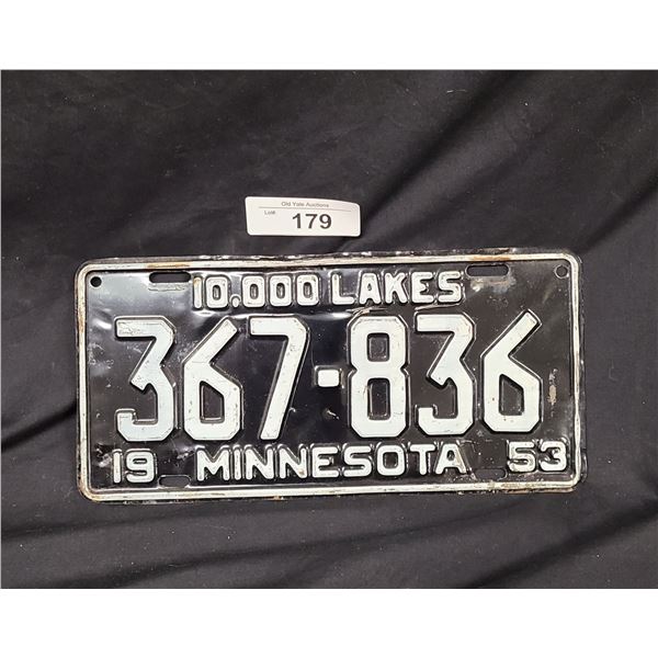 1953 MINNESOTA LICENSE PLATE