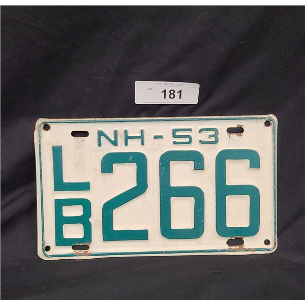 1953 NEW HAMPSHIRE LICENSE PLATE