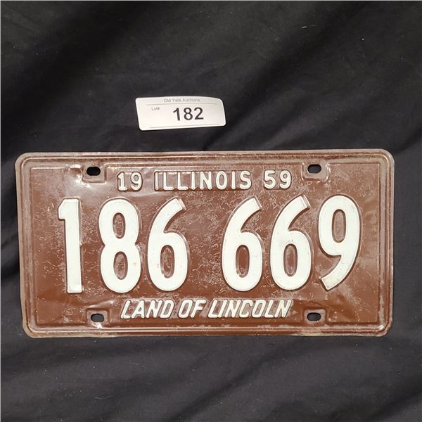 1959 ILLINOIS LICENSE PLATE