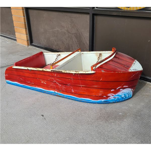 VINTAGE METAL KIDDIE BOAT RIDE BOAT FROM WEST COAST AMUSEMENTS, NO SHIPPING