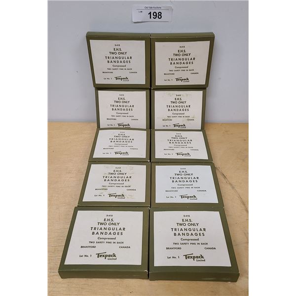 10 NOS 1950'S CANADIAN ARMED FORCES TRIANGULAR BANDAGES