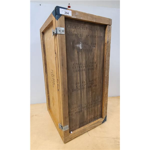 CANADIAN ARMED FORCES HOSPITAL BANDAGES WOOD CRATE-EMPTY