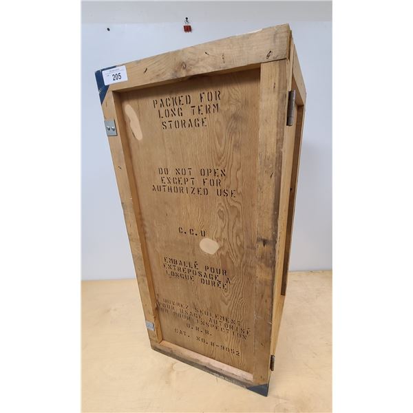 CANADIAN ARMED FORCES FIRST AID MEDICAL BACKPACK WOOD CRATE-EMPTY