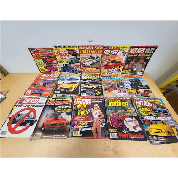 LARGE COLLECTION VINTAGE HOT ROD CAR MAGAZINES
