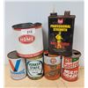 Image 1 : SIX VINTAGE OIL & GREASE CANS