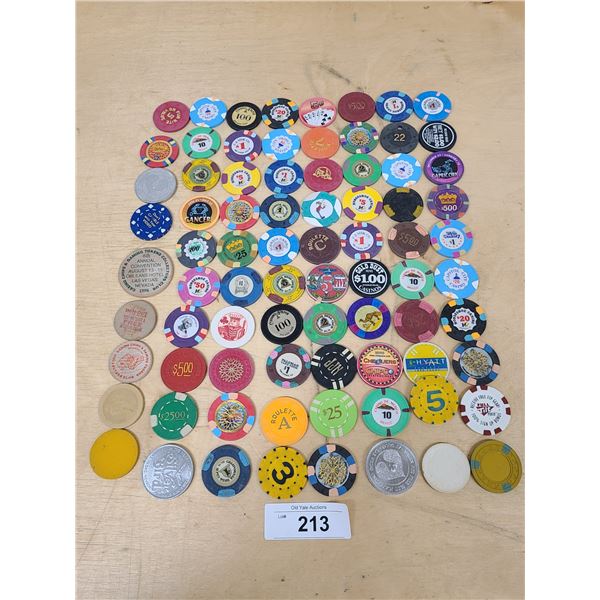 LARGE COLLECTION ASSORTED CASINO POKER CHIPS