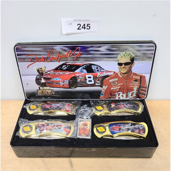 DALE EARNHARDT JR POCKET KNIFE COLLECTION IN COLLECTIBLE TIN