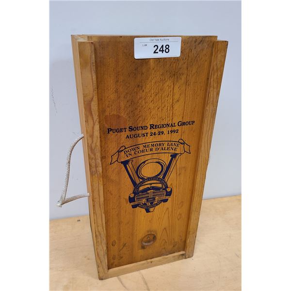 LARGE FORD V8 WOOD COLLECTOR BOX