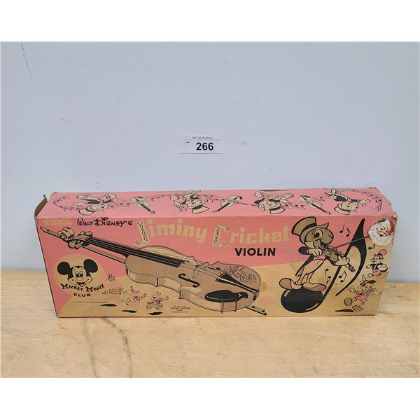 1960'S HARD TO FIND WALT DISNEY JIMINY CRICKET VIOLIN IN ORIGINAL BOX