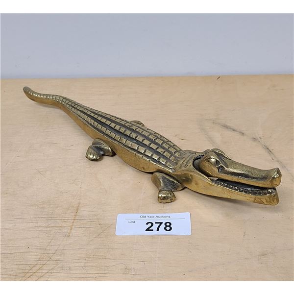 VINTAGE BRASS ALLIGATOR NUTCRACKER