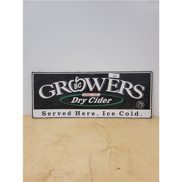 ORIGINAL GROWER'S CIDER EMBOSSED TIN SIGN