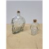 Image 1 : TWO GLASS SKULL DECANTERS