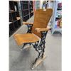 Image 2 : ANTIQUE CAST IRON/OAK THEATRE CHAIR, NO SHIPPING