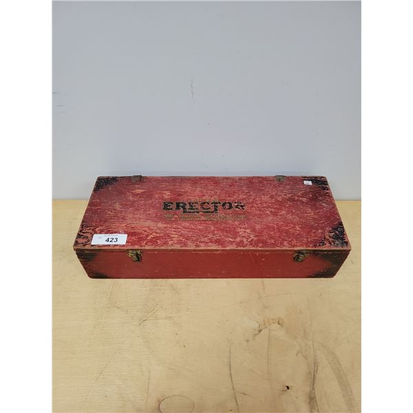 LARGE EARLY ERECTOR SET IN ORIGINAL WOODEN CASE