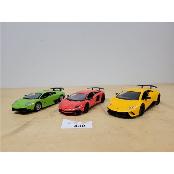 THREE NEW LAMBERGHINI DIE CAST CARS