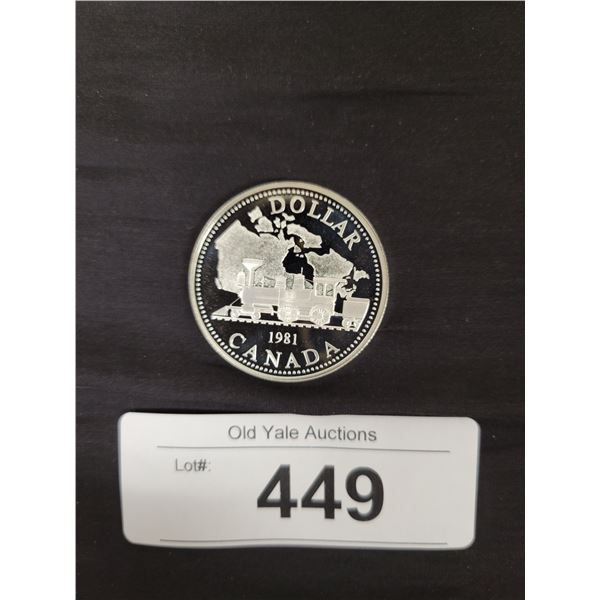 1981 "LOCOMOTIVE" PROOF SILVER DOLLAR UNCIRCULATED