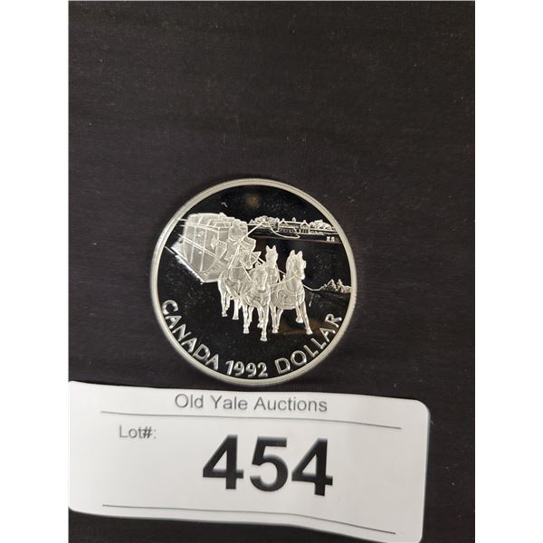 1992 "STAGECOACH" PROOF SILVER DOLLAR UNCIRCULATED