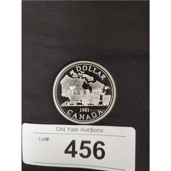 1981 "LOCOMOTIVE" PROOF SILVER DOLLAR UNCIRCULATED