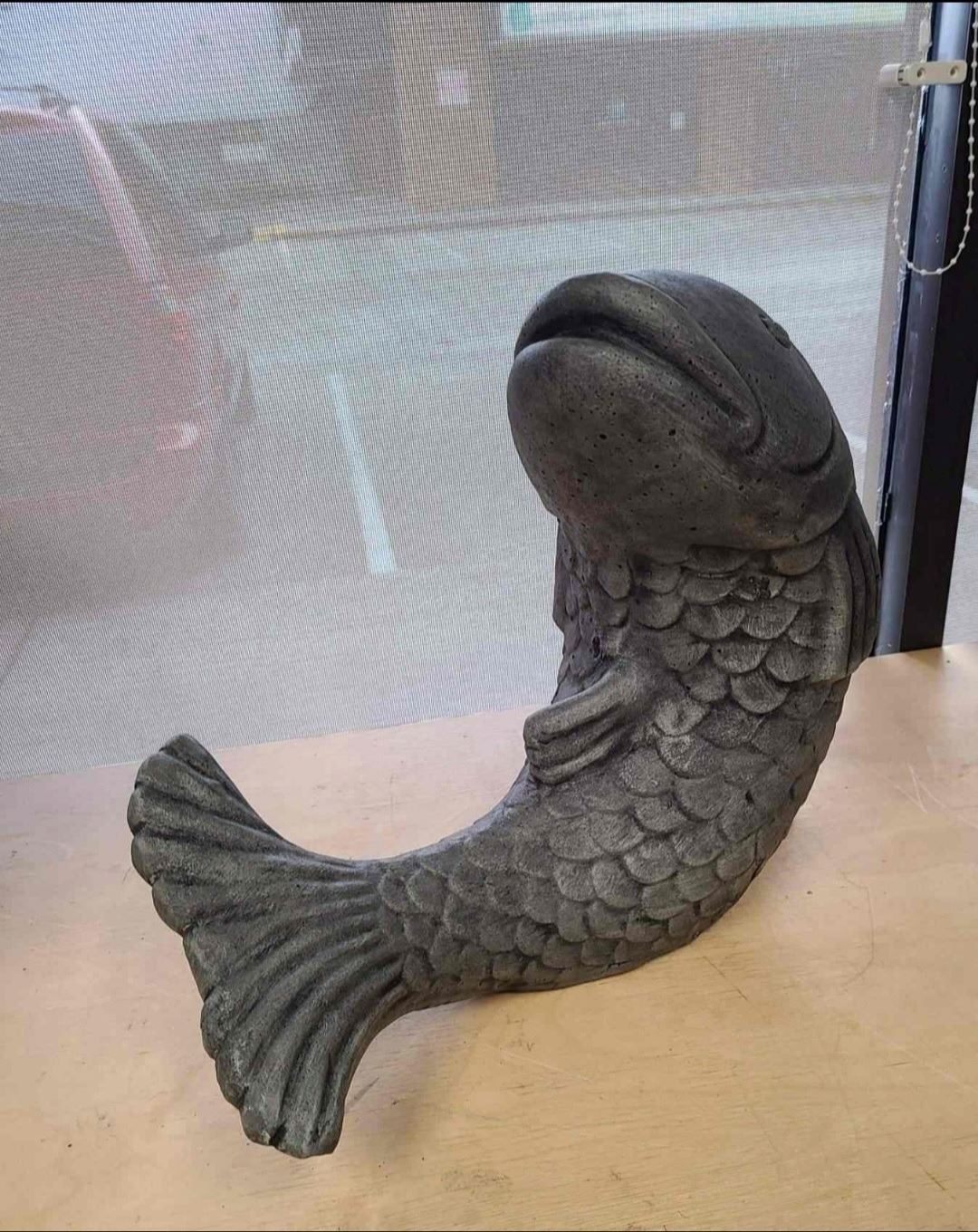 LARGE KOI FISH CONCRETE GARDEN STATUE, NOSHIPPING