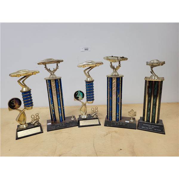 FIVE VINTAGE CAR TROPHIES