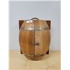 Image 1 : VINTAGE ONE-OF-A-KIND WOODEN BARREL LIQUOR CABINET