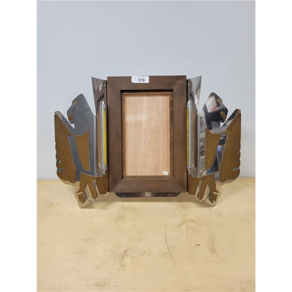 VINTAGE METAL/WOOD THUNDERBIRD LIGHT UP PICTURE FRAME