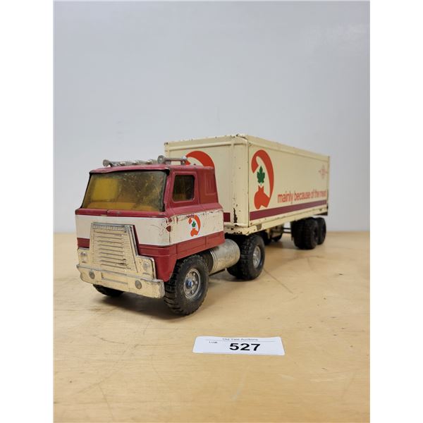 VINTAGE ERTL PRESSED STEEL INTERNATIONAL SEMI TRUCK/TRAILER