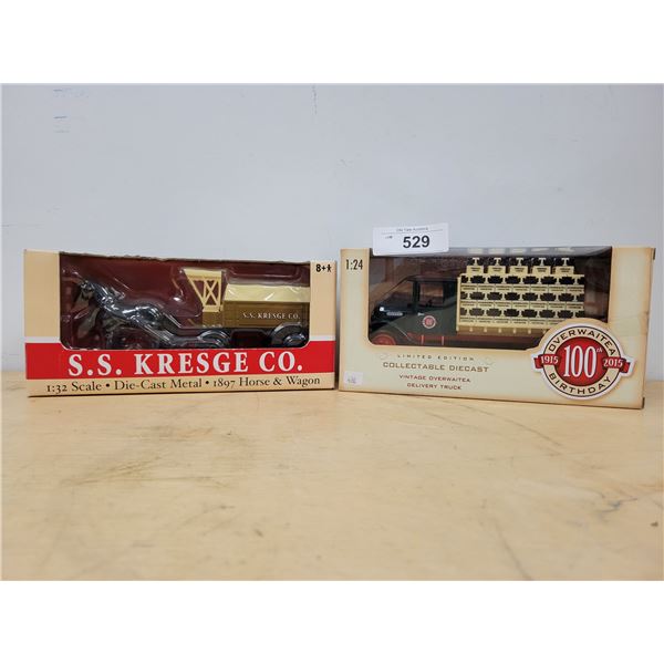 TWO UNOPENED DIE CAST TRUCK & HORSE/WAGON