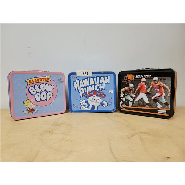 THREE METAL LUNCH BOXES