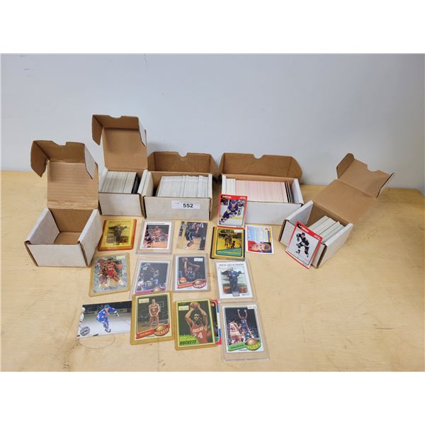 FIVE SMALL BOXES HOCKEY CARDS