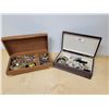 Image 1 : TWO WOOD JEWELRY BOXES W/CONTENTS