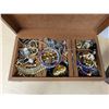Image 2 : TWO WOOD JEWELRY BOXES W/CONTENTS