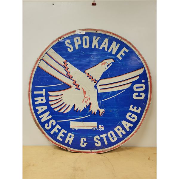 VINTAGE SPOKANE TRANSFER STORAGE CO ALUMINUM SIGN VINTAGE SPOKANE TRANSFER STORAGE CO ALUMINUM SIGN