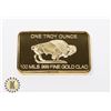Image 1 : 100 MILS .999 FINE GOLD CLAD 1 OZ BUFFALO BAR,