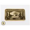 Image 2 : 100 MILS .999 FINE GOLD CLAD 1 OZ BUFFALO BAR,